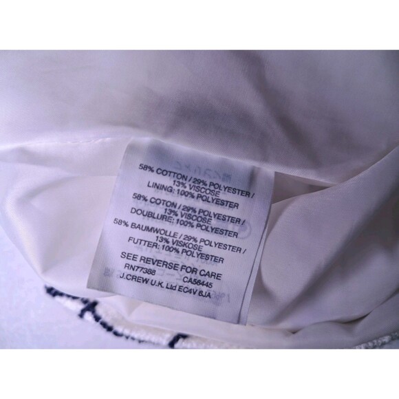 J.Crew Sleeveless Windowpane Tweed Fit & Flare Dress Ivory Navy Lined Size 2 - Picture 9 of 10